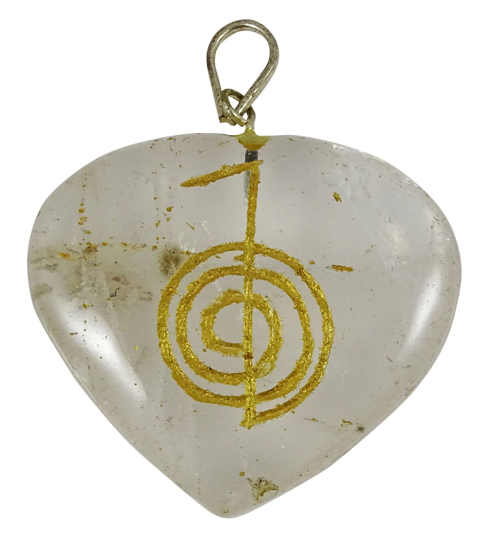 Harmonize Crystal Quartz Stone Heart Shape Pendant Symbol Spiritual Amulet Reiki Healing Crystal