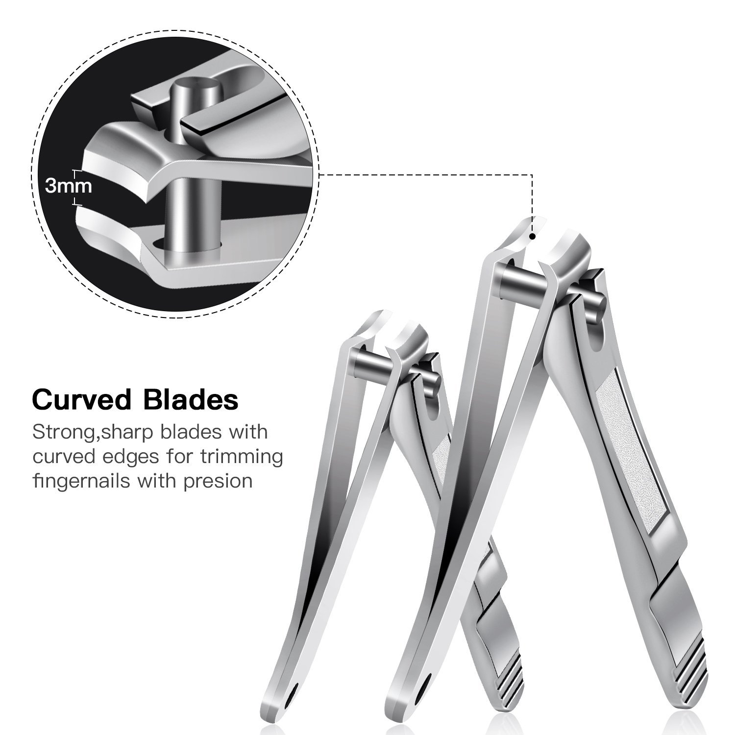 BESTOPE Nail Clipper Set Sharp Fingernail Clippers Toenail Clippers Nail Cutter Stainless Steel Sturdy Nail Trimmer for Men and Women: Beauty