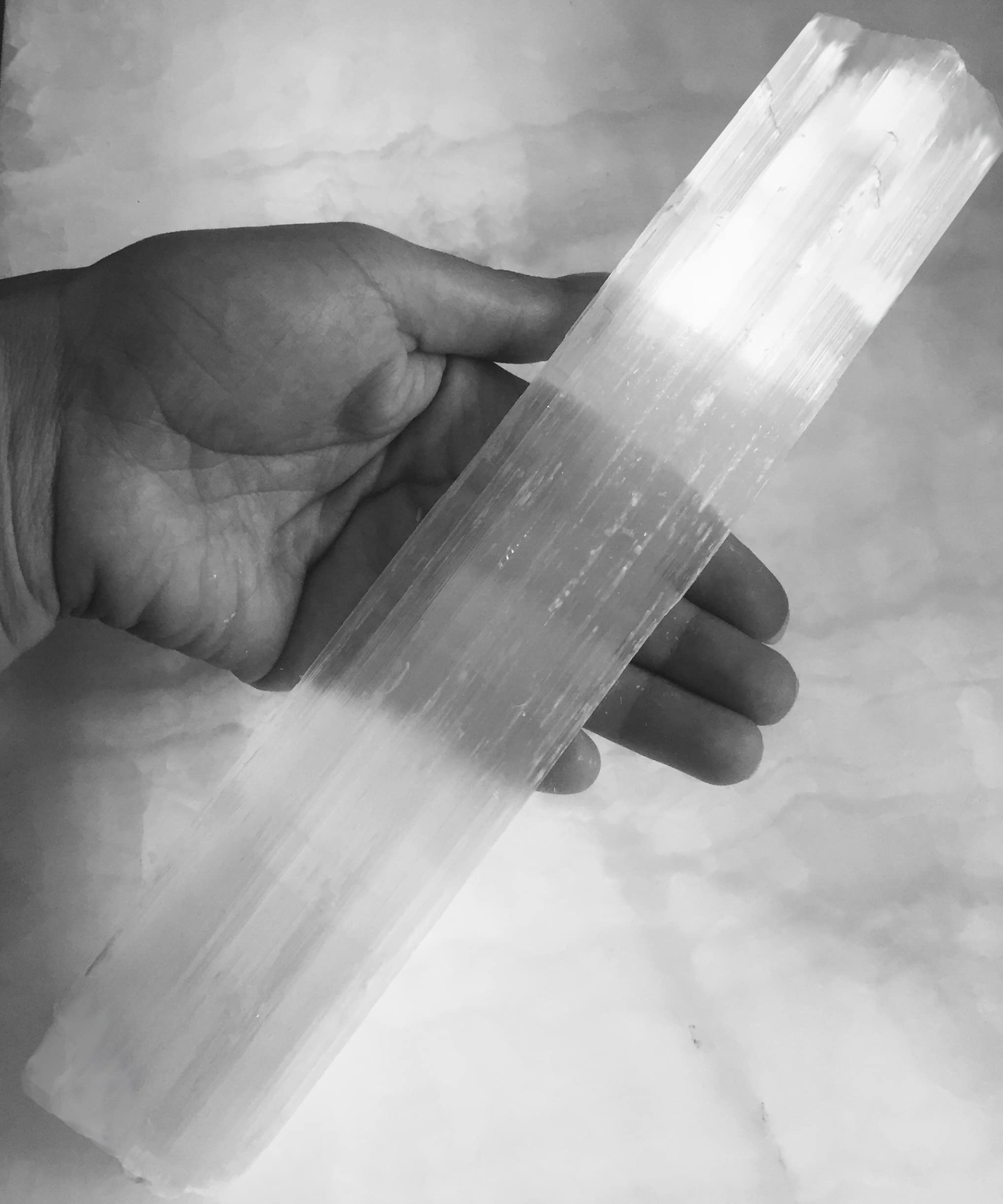 Selenite Crystal Stick by CuartoAstral 7-8.5" long 1-2" wide white healing stone strong protection power │ Selenite Crystal packaged ready for gift │ Selenite Stick charging plate for other crystals
