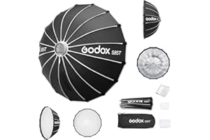 Godox Softbox Godox S85T 85cm/33.5in Quick Release Umbrella Softbox, Bowens Mount with Removable Front and Inner Diffusers for Photography, Live Streaming and Travel