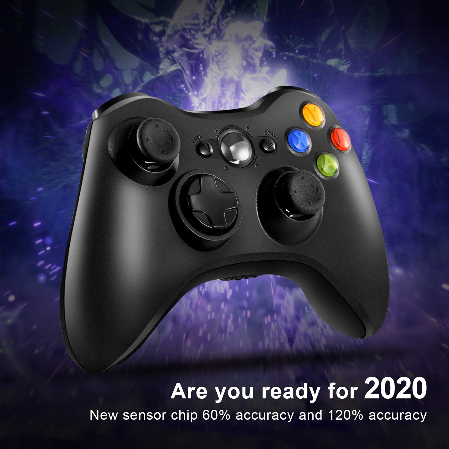 Wireless Controller for Xbox 360, Astarry 2.4GHZ Game Controller Gamepad Joystick for Xbox & Slim 360 PC Windows 7, 8, 10 (Black): Computers & Accessories