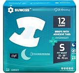 SUNKISS Adult Nappies Ultimate Absorbency Overnight 12 Count Small