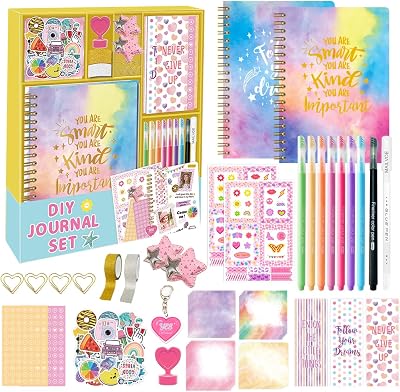 Lavliy 2-Pack Mega Stationery Set for Girls Diary Craft Kit 4-12