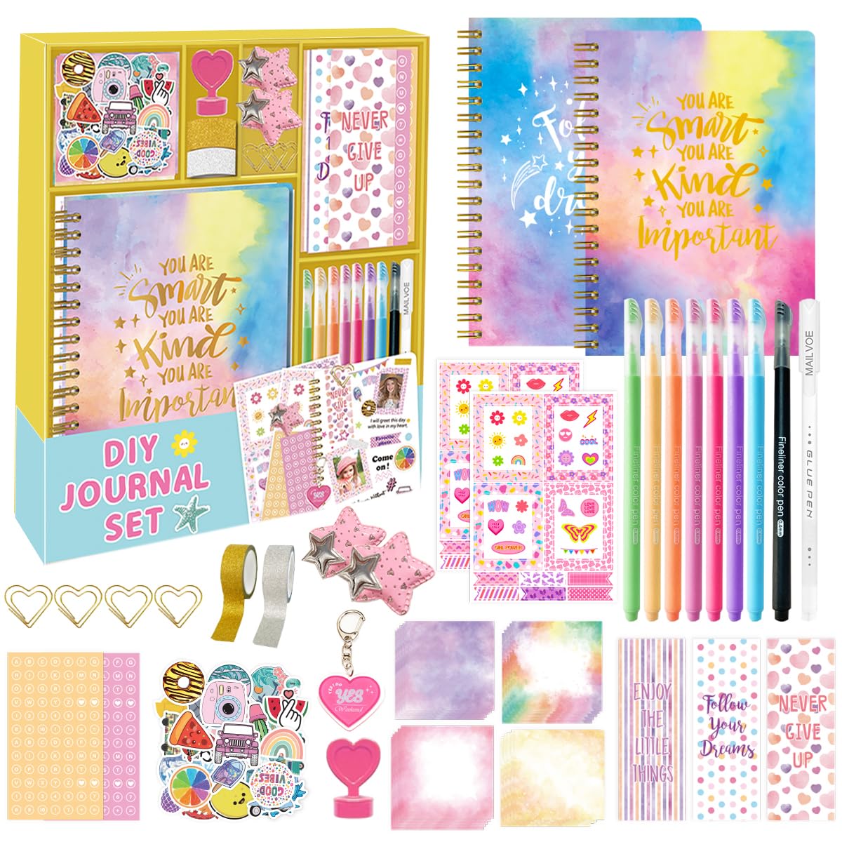2-Pack Mega Stationery Set for Girls Birthday Presents Age 4-12 Year Old Girl Gifts for 4-12 Year Old Girls Toys Girls Toys Age 3-8 Teenage Girl Gifts Girls Diary Art Set for Kids 9-12 Scrapbook Kit — image 1