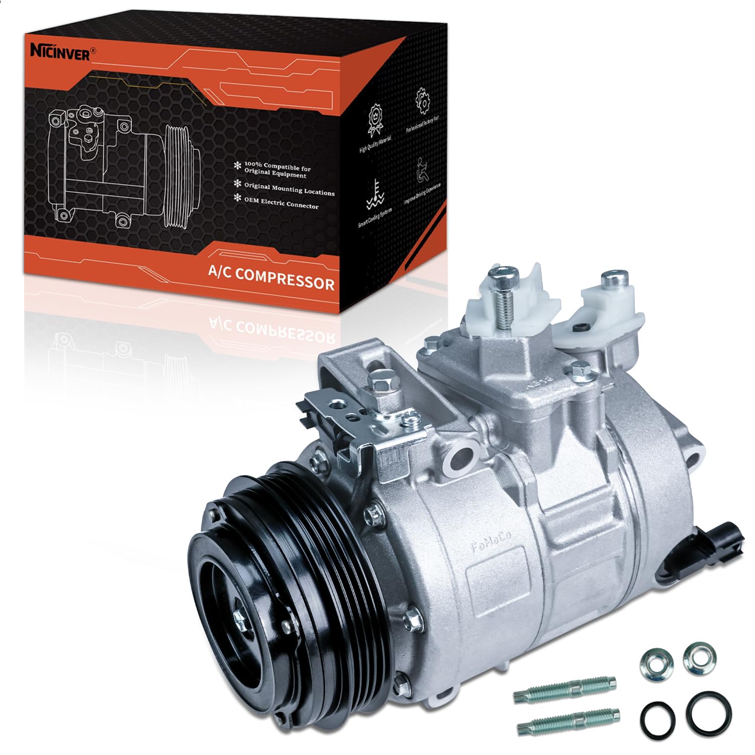 Photo 1 of Air Conditioning Compressor & A/C Clutch 2015-2018 Fit for F-ord Edge 2.0L 2013-2017 Fit for F-ord Fusion 2.0L AC Compressor