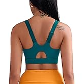 SONGSKY Sports Bras for Women High Impact,Adjustable Racerback Molded Cup Running Sports Bra with Sewn in Pads