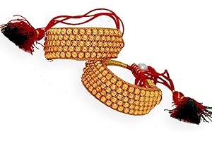 Jewar Baju Bandh Gold Plated Round Ball Bracelet Hand Pocchi Pair Jewelry 7831