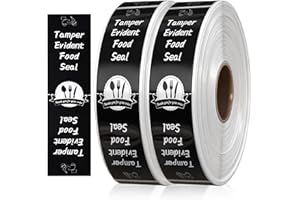 YooNotee 1000 Pieces Tamper Proof Stickers Safety Stickers for Food Delivery 1.5 x 6 Inches Tamper Seal Proof Tape Safe Labels Sealed for Freshness Drink Food Container Pizza Boxes(Black)