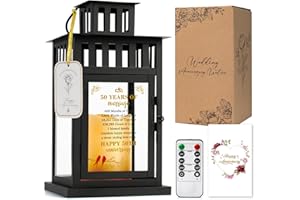 HN HAIINAA 50th Wedding Anniversary Lantern - Happy 50th Anniversary Decoration for Couple, Parents, Grandparents