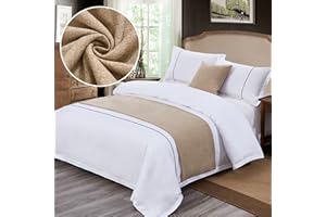 GZQIAWY Bedspreads Bed Runner Throw Bedding Single Queen King Bed Cover Towel Home Hotel Decorations Bed Towel Scarf Beige 19.7 x 82.7 inches (Bed Scarf Only)