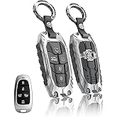 Heavy Key Fob Cover for Hyundai, Key Fob Case Protector Accessories Fits for 2022 2023 2024 2025 Hyundai Sonata Tucson Santa Cruz (5 Buttton-Silver)