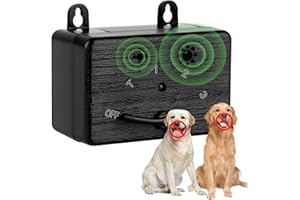 EUOTEO Anti Barking Device, Ultrasonic Dog Barking Device with 4 Adjustable Modes, 50FT Dog Bark Box Dog Bark Control Device, Waterproof Ultrasonic Dog Bark Deterrent Devices, Safe for Both Dogs & People