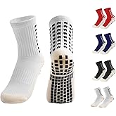 Yufree 4 Pairs Youth Grip Soccer Socks Grip Socks Kids Boys Girls Athletic Sport for Baseball Football Basketball