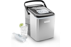 Chefman Dual-Size Countertop Ice Maker Machine, Portable, Creates 2 Cube Sizes in 6 Mins, Holds 1.3 lb. of Ice, Makes up to 2