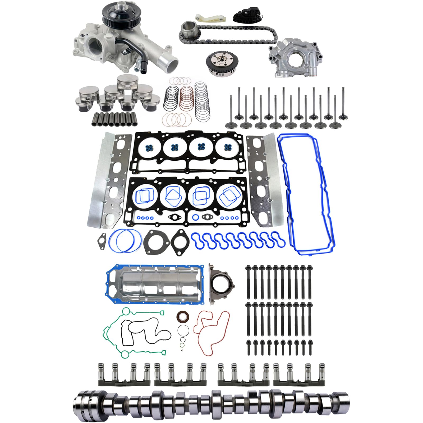Photo 1 of GELUOXI MDS 5.7 HEMI Engine Overhaul Rebuild Kit Replacement for Dodge Ram 1500 V8 5.7L 2009-2015 Part# HS26423PT 53022263AF 53021726AD 53021726AE 53022243AF 53021622BH 53022192AE
