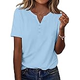 Zeagoo Womens Summer Tops Casual Short Sleeve V Neck Shirts Business Dressy Work Blouses