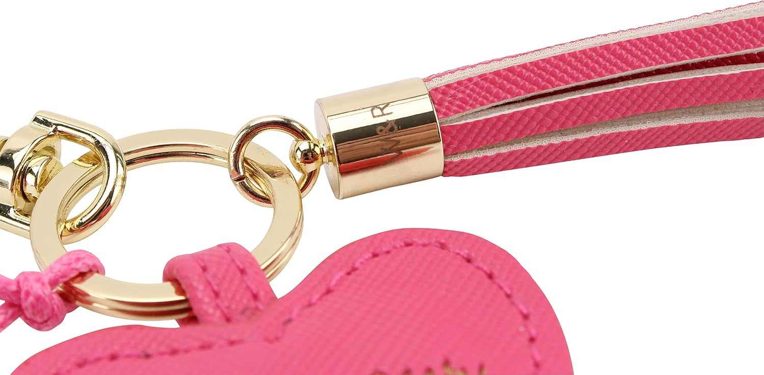 Willow & Rose Bonjour Fuchsia Pink Heart Keyring - Image 4