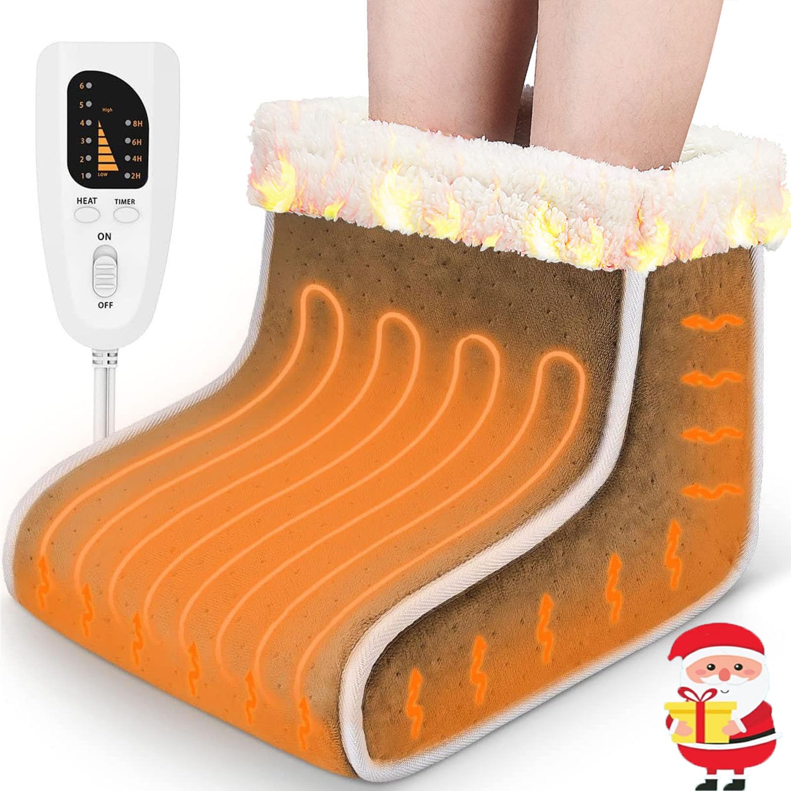 Photo 1 of Electric Foot Warmer, Rapid Heating Pad for Feet, 6-Level Heating Feet Warmers Washable, Heated Slippers for Women Men