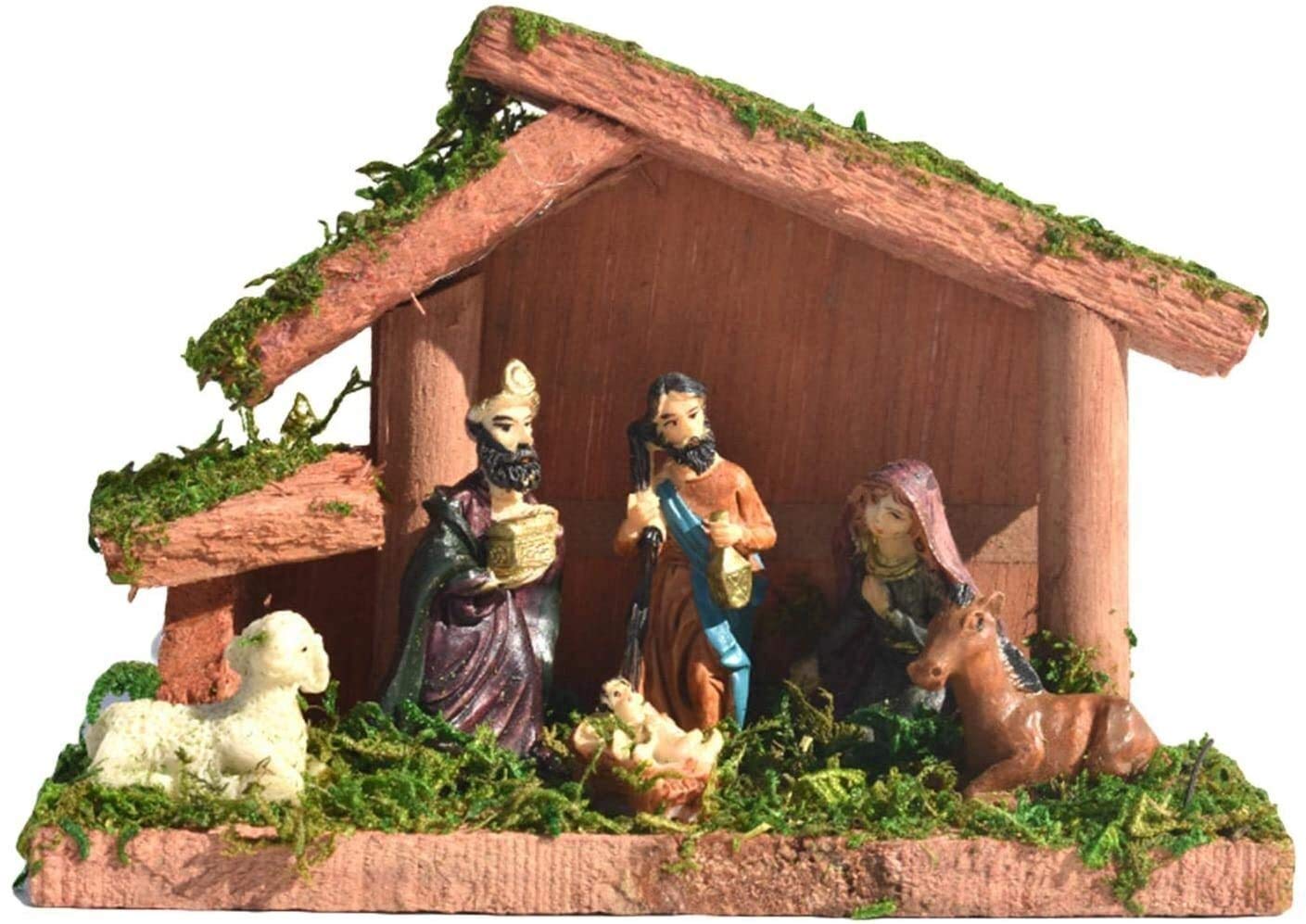 Buy Nativity Scene Christmas Decorations, Resin Nativity House Figurers