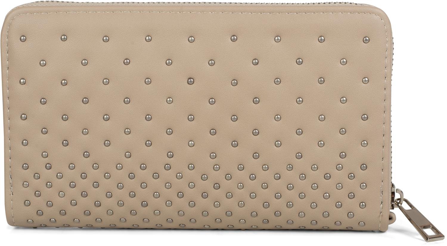 styleBREAKER Purse with Studs, Zip, Purse, Ball-Studded Wrist Strap, Purse, Ladies 02040094, Colour:Beige