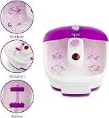 SensioSpa Heated Foot Spa Massager with Bubbles Red Light and Pedicure Set view 2