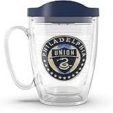 Tervis MLS Philadelphia Union - Primary Logo Made in USA Double Walled Insulated Tumbler Travel Cup Keeps Drinks Cold & Hot, 16oz Mug with Handle, Classic