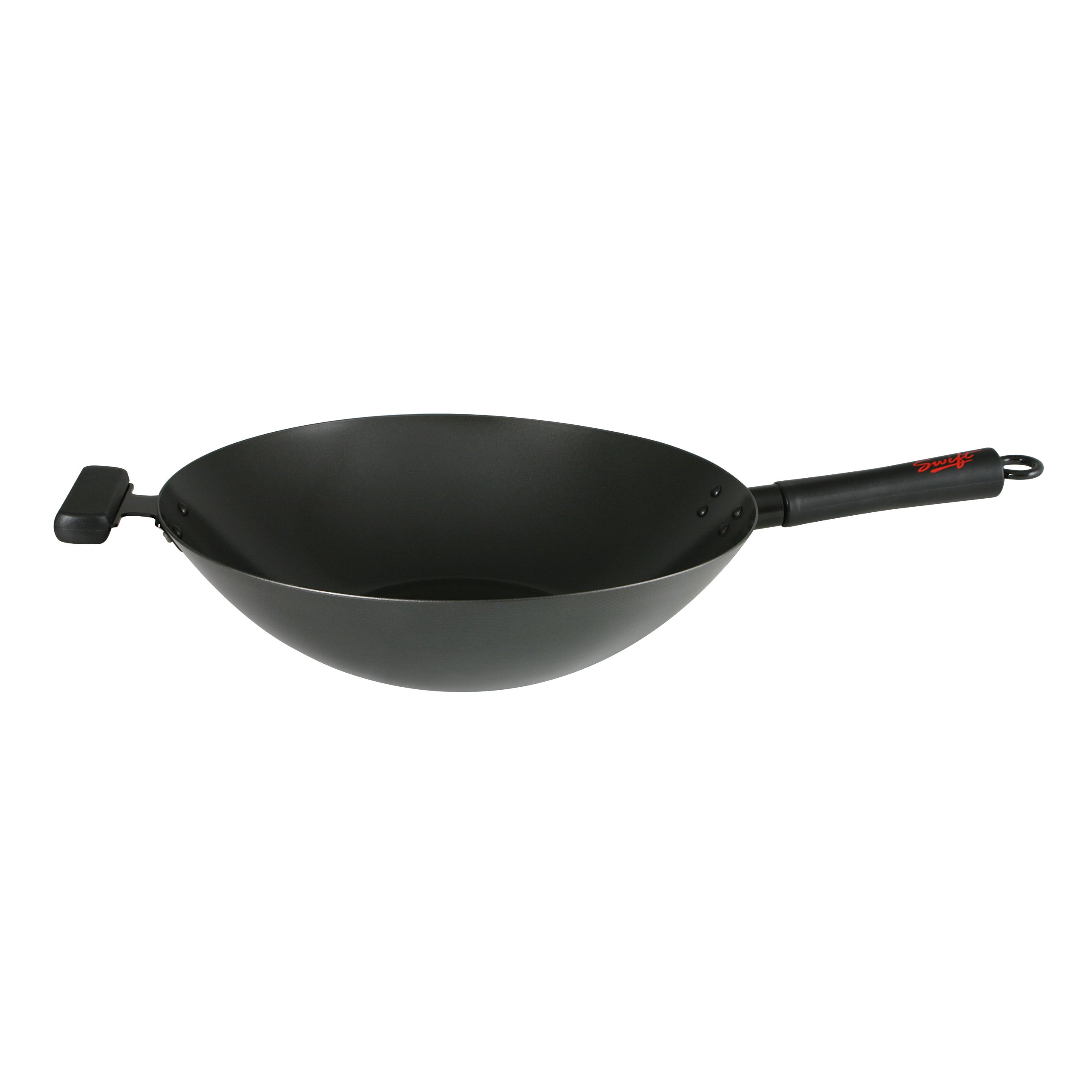 Dexam Professional Non-Stick Carbon Steel Wok with Staycool Helper Handle 34cm/14-inch