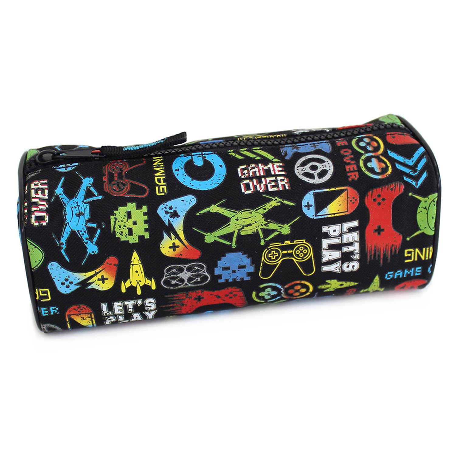 Fashion Stationery Pencil Case Boys Girls Kids Childrens Black Gamer Primary School Storage Pencil Cases Gifts Stocking Filler for Birthdays (Black)