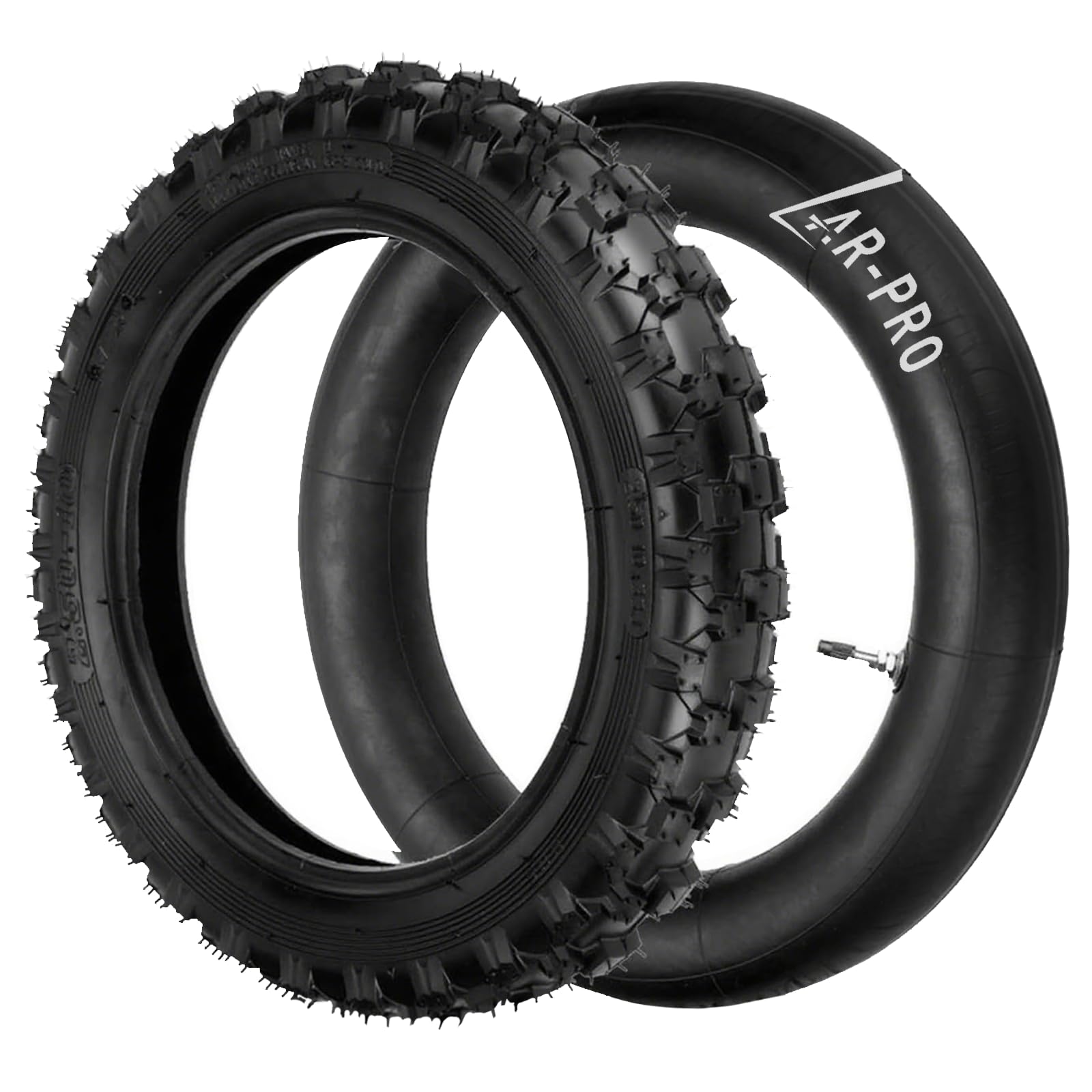 Photo 1 of 2.5-10" Off-Road Tire and Inner Tube Set - Dirt Bike Tire with 10-Inch Rim and 2.5/2.75-10 Dirt Bike Inner Tube Replacement Compatible with Honda CRF50/XR50, Suzuki DRZ70/JR50, and Yamaha PW50