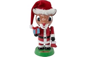 ANIMAL ADVENTURE Dan Dee Rudolph The Red-Nosed Reindeer | 8.5" Rudolph Nutcracker | Officially Licensed & Collectible Holiday Décor, Brown