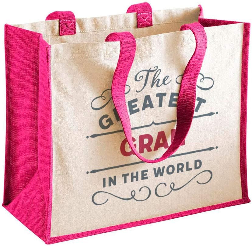 Gran Gift Bag Birthday Bag Personalised Present Mother’s Day Gift Idea Funny Novelty Gift Gran Keepsake 42 x 33 x 19cm (Fuchsia)