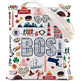 Boston Trip Tote Bag New England Souvenir Gift Boston Travel Handle Bag Massachusetts Gift Boston Housewarming Gift