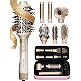 ELLA BELLA® 6 in 1 Professional Hot Air Styler • Powerful Hair Dryer & Straightener Set • Styling Without Heat Damage • Fast Drying Curling Volumizing Straightening • Includes Protective Travel Case
