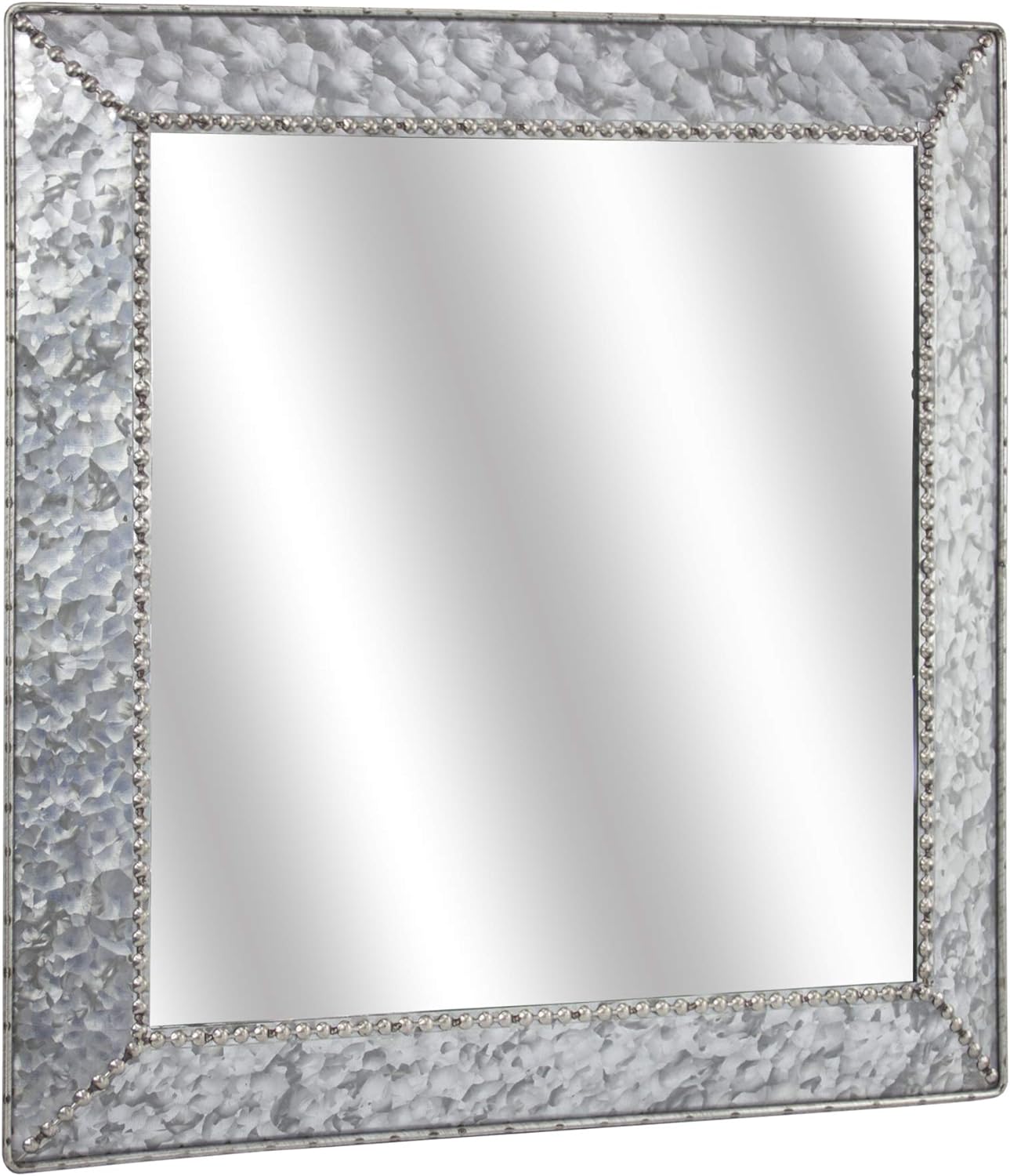 Amazon Com American Art Decor Galvanized Square Metal Wall Vanity Mirror 22 X 22 Home Kitchen