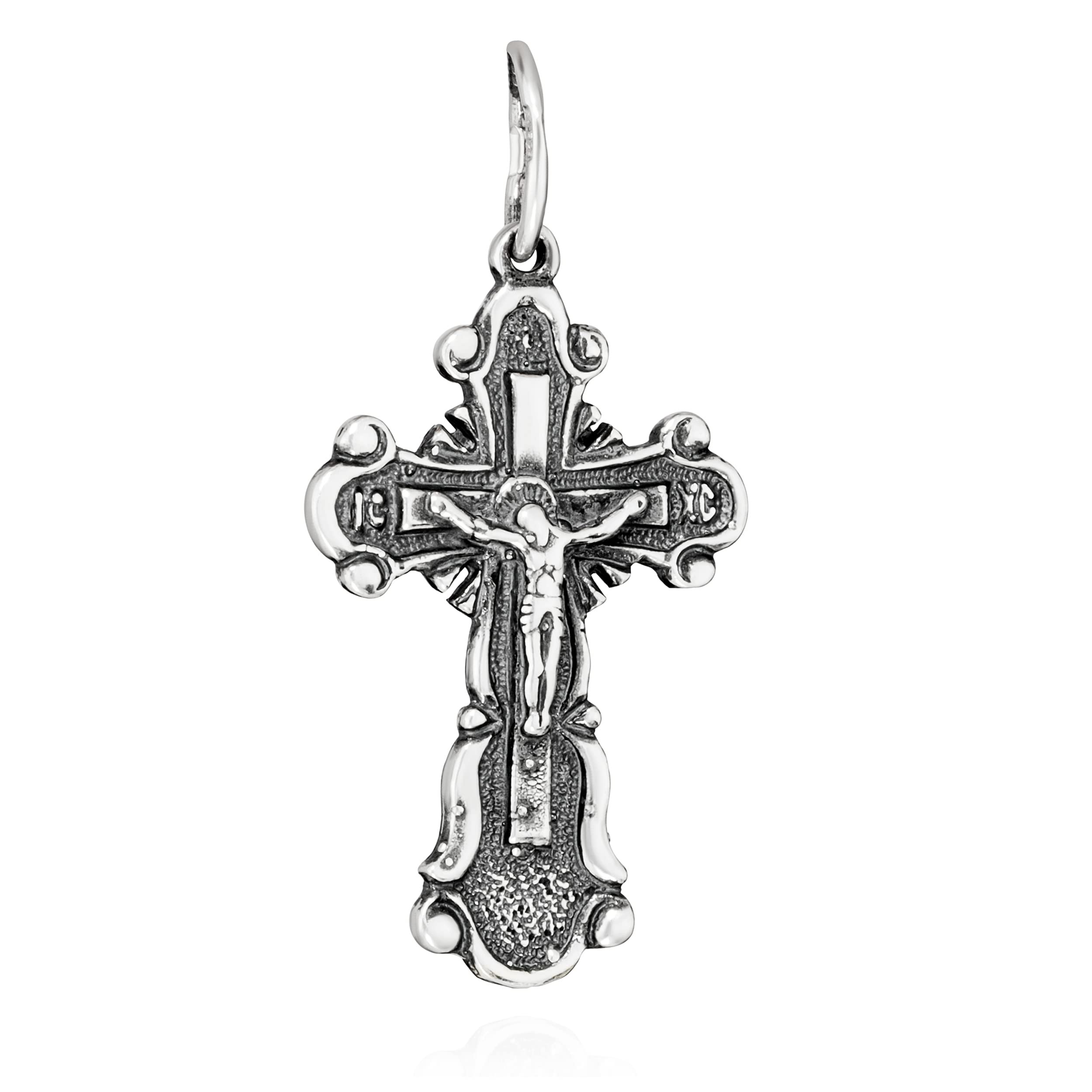 NKlaus Pendant Jesus Cross 925 Silver Orthodox Pendant Faith Symbol K13