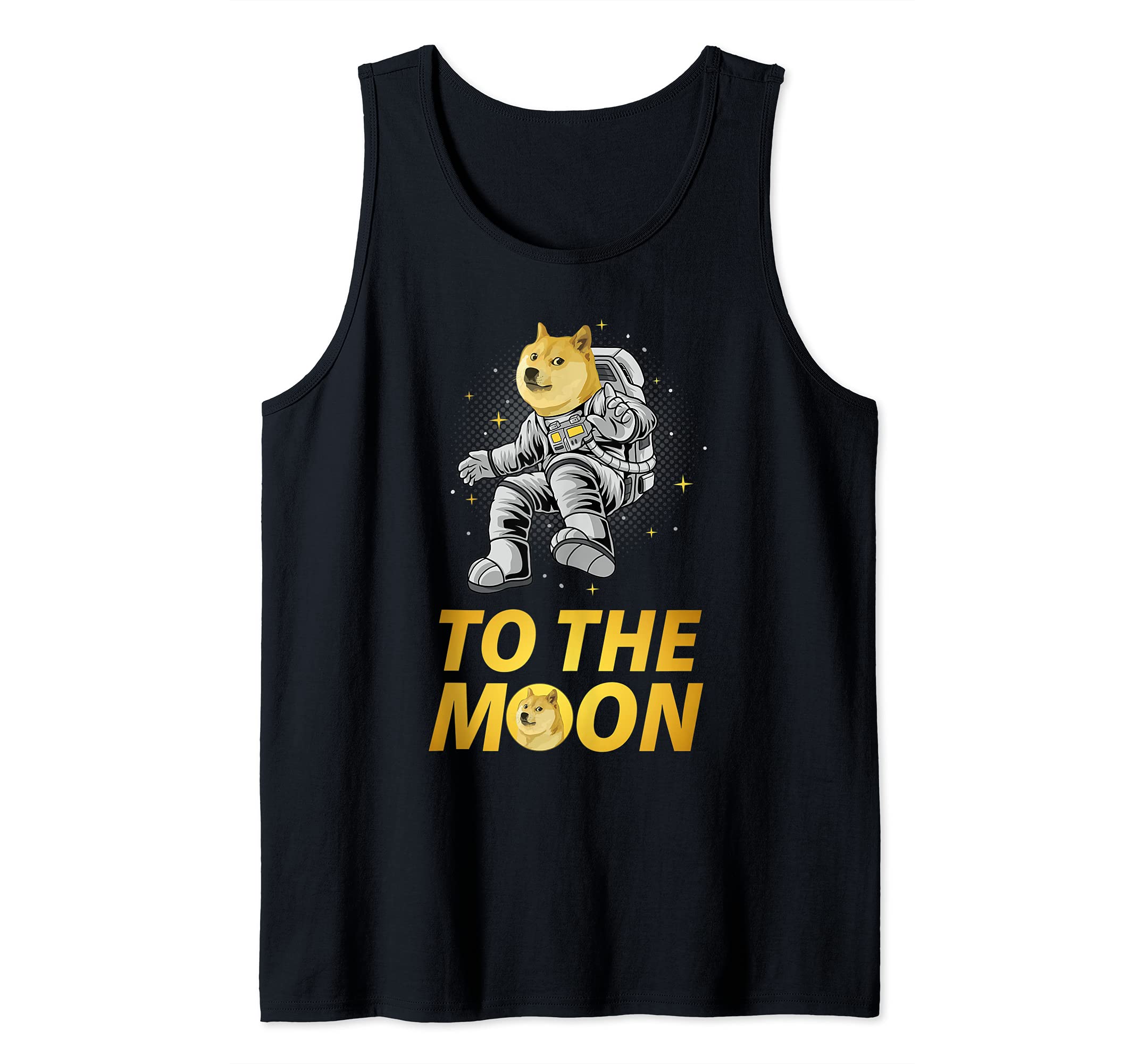 Astronaut Dogecoin to the Moon Tee, Doge Coin Crypto Meme Tank Top