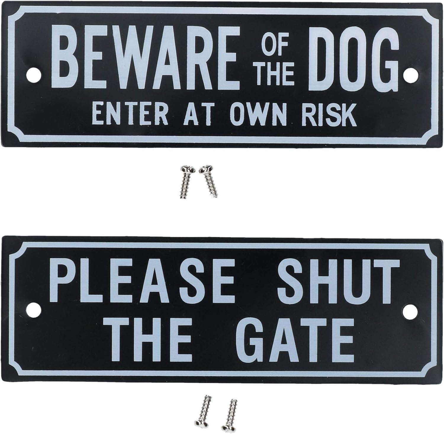AB Tools Two Garden Gate Signs 'Beware of Dog' & 'Shut the Gate' Dog