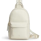 Kattee Sling Bag for Women, Leather Crossbody Purses for Women, Sling Backpack Travel Bag with RFID Blocking, Beige