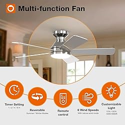 addlon Ceiling Fans with Lights, 42 Inch Low