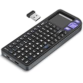 K809 Mini Wireless Keyboard with Touchpad, Easy Media Control - Black | BT &amp; 2.4G Dual Mode, Rechargeable 1000mAh Battery, Aluminum Frame, Handheld &amp;Backlit Keyboard for PC/TV/HTPC/Laptop and more.