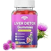 Liver Cleanse Detox & Repair Gummies — Formulated with 1000mg Standardized Milk Thistle Extract, Turmeric and NAC for Liver Support Detox and Gut Balance — Sugar Free Vegan 60 Count Berry Lemon