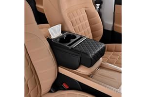 Multifunctional Pu Leather Car Armrest Box Mat, 5-in-1 Waterproof Car Armrest Organizer, Car Armrest Cushion Heightening Pad 