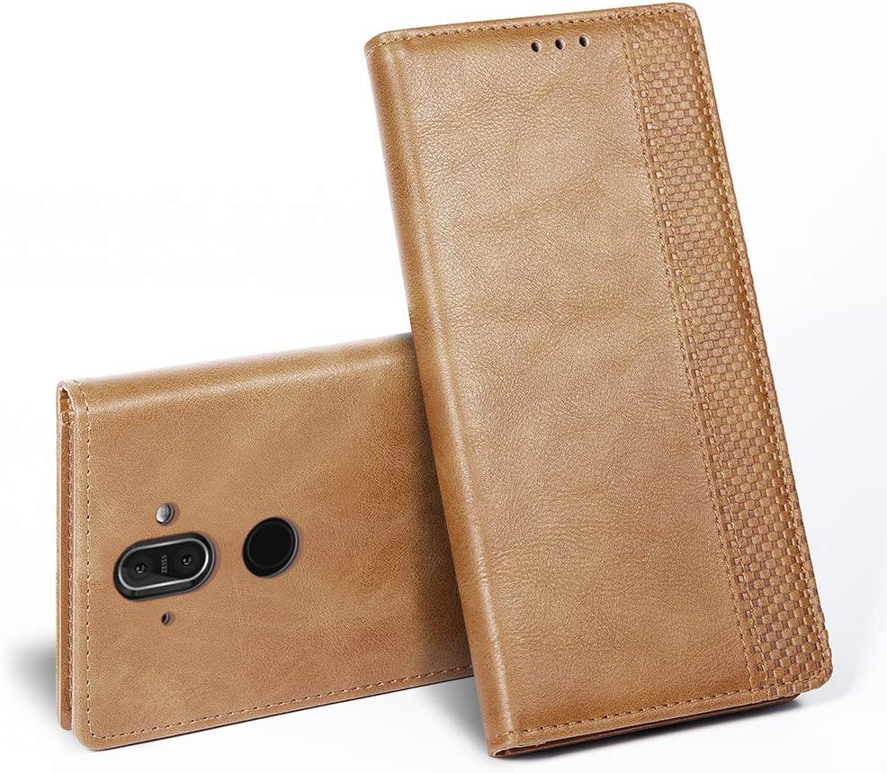iHOY Nokia 8 Scirocco Case, Premium Leather Book Wallet Case Magnetic Clasps Folio Flip Cover Case with Kickstand and Credit Slots for Nokia 8 Scirocco