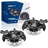 Detroit Axle - 2pc Front Steering Knuckles for 09-13 Toyota Corolla Matrix | 2 Steering Knuckles &amp; Wheel Bearing Hubs Assembly 2009 2010 2011 2012 2013 Replacement