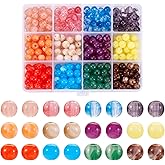 Cheriswelry 360pcs 8mm Round Acrylic Beads Crystal Loose Spacer Ball Beads Colorful Bracelet Beads Handmade Craft Beads Mini Decorative Beads for DIY Earring Necklace Jewelry Making