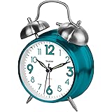 Sharp SPC851 Twin Bell Alarm Clock, Teal