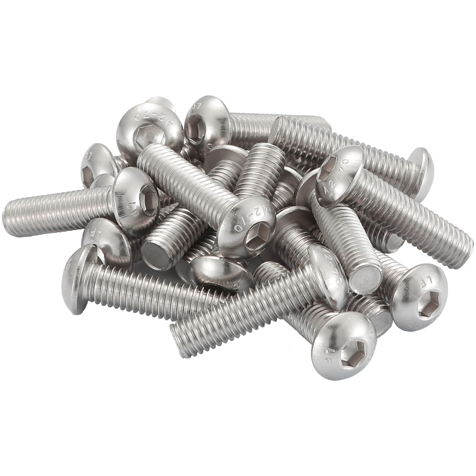 AMLOOPH M5 Bolts, M5 X 35mm Hex Socket Button Head Machine Bolts/Screws -5mm Fully Threaded A2 304 Stainless Steel Hex Long Socket Screws (Pack Of 20) — image 1