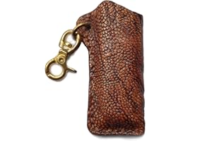 gucaibu Brown ostrich foot leather Bic J6 lighter case;Leather Lighter Case Holder for BIC Mini;Standard Size Lighters Sleeve Cover Genuine Leather