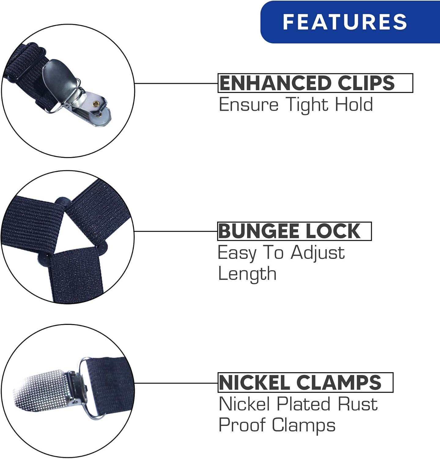 Roomir 4PCS Bed Sheet Fasteners, Adjustable Triangular Bed Sheet Holder Straps for Corners, with Sheet Clips Keeping Sheets in Place, Elastic Grippers Suspenders for Mattress, Sofa, Cushion etc.: Home & Kitchen