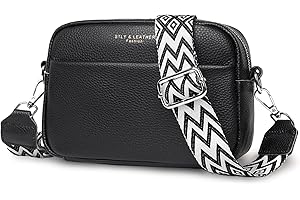 ABOUME Small Crossbody Bags for Women Trendy Genuine Leather Crossbody Purse Shoulder Bag Satchel with Adjustable Wide Strap